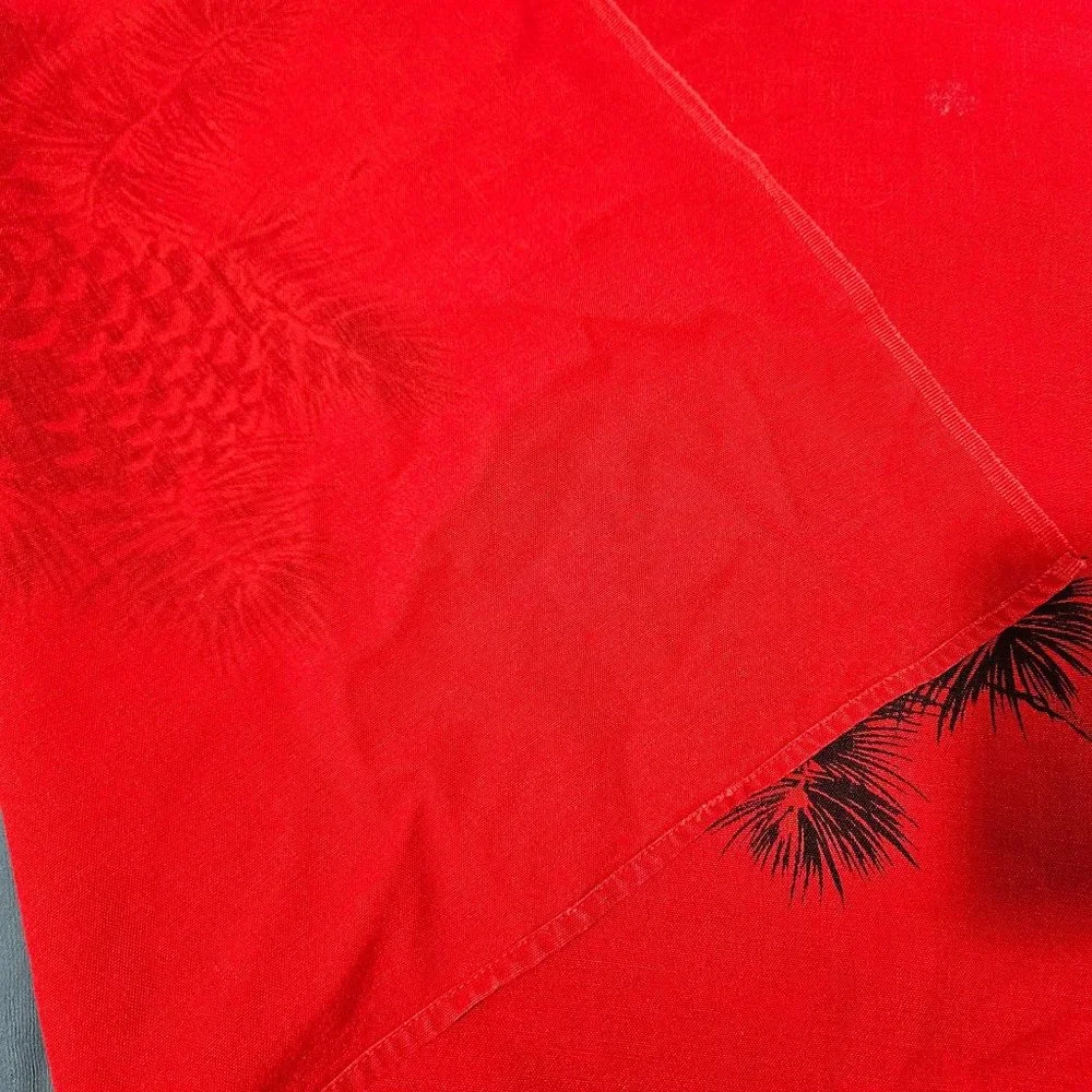 Holiday Christmas Rectangle Tablecloth Linen Cloth Cotton Red 65